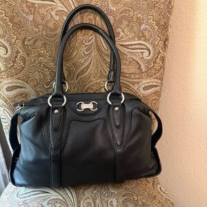 🛑SOLD Michael Kors Leather Satchel Shoulder Bag Large Handbag Black EUC